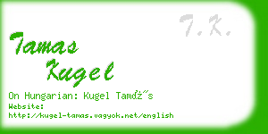 tamas kugel business card